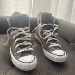 Converse High Top Sneakers in Gray with White Accents